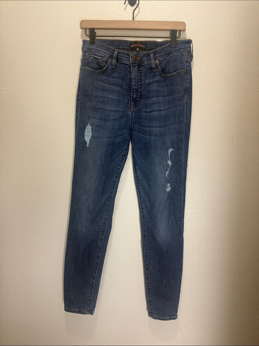 J. Crew Mercantile High-Rise Women’s Jeans - Distressed Detail, Size 28